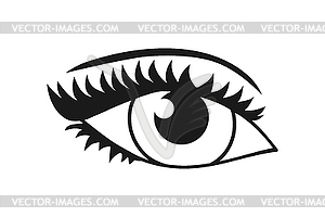 Beautiful woman eye with curled lashes - vector image