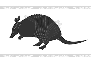 Armadillo silhouette isolated on white background - vector image