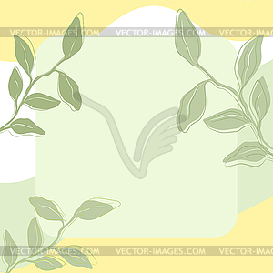 Botanical template with plants and copy space - vector image