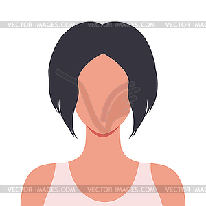 Abstract faceless young woman with bob haircut - royalty-free vector image