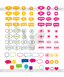 Big collection of colored customer review symbols - vector clipart