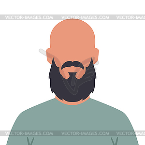 Абстрактный безликий лысый мужчина с бородой и усами - векторное изображение клипарта