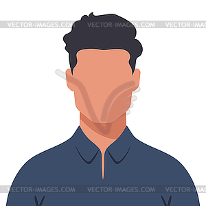 Abstract faceless young man with stylish haircut - vector clipart