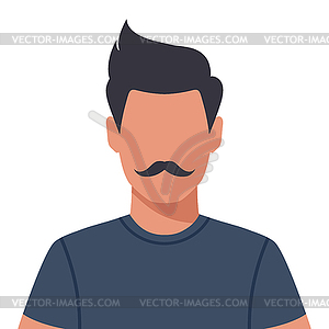 Abstract faceless young man with stylish haircut  - vector clip art