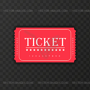 Red abstract ticket template design  - vector clipart