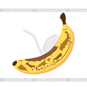 Overripe banana fruit in flat style - vector clipart