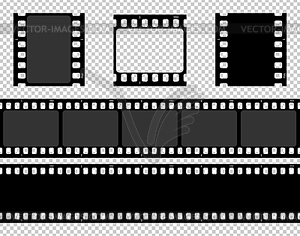 Realistic movie film strip set - vector image