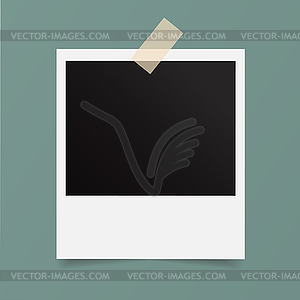 Polaroid photo frame on the wall. Blank photo - vector image