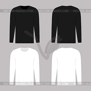 Blank black and white long sleeve shirts templates - vector image