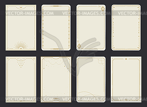 Esoteric magical Tarot cards templates. Golden frame  - vector image