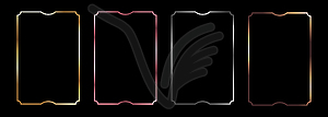 Set of minimalistic frames in metallic colors - vector image