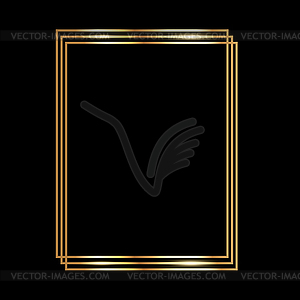 Shiny geometric golden frame. Luxury gold border - vector clip art