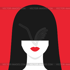 Abstract faceless woman portrait front view - vector image