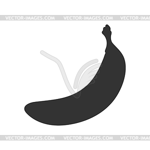 Simple banana fruit silhouette isolated on white - vector clipart