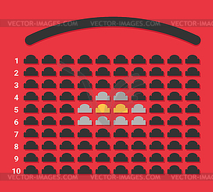 Cinema movie theater reservation scheme. Cinema seats - vector image