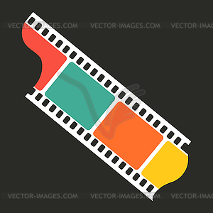 Colored cut movie filmstrip on dark background - vector clipart