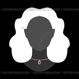 Abstract faceless woman silhouette in red necklace - vector EPS clipart