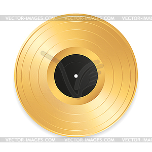 Realistic gramophone golden vinyl record. Vinyl record  - vector clip art