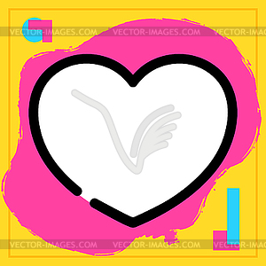 Blank quote frame template. Empty heart shape - vector clipart