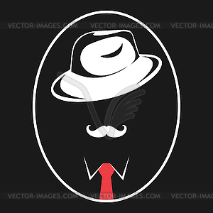 Abstract silhouette of mafia man, gangster, detective  - vector clipart