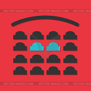 Cinema movie theater reservation icon. Cinema seats  - vector EPS clipart