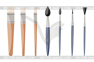 Set of brushes of different shapes. Drawing tools icons - vector clipart