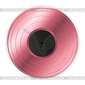 Vinyl record in metallic pink color. Vector - vector clipart