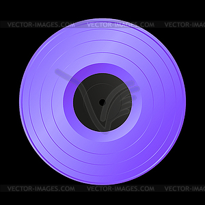 Realistic purple vinyl record for gramophone - vector clip art