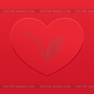 Abstract 3d red heart background. Heart shape - vector clipart