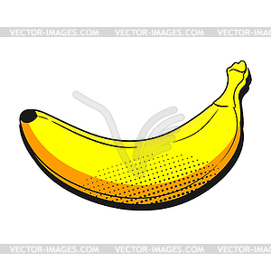 Banana fruit in retro pop art style. Vector  - vector clipart