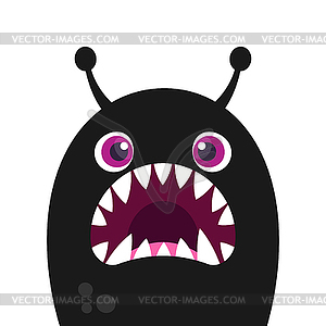 Cute cartoon monster slug isolated on white background. - vector image