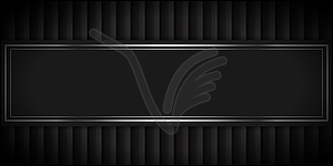 Black panel background with empty silver frame - vector clipart