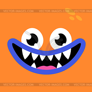 Cute cartoon monster face background - vector clipart