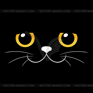 Black cat face background. Vector illustration - vector image