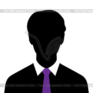 Abstract man silhouette in purple tie - vector image