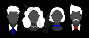 Abstract faceless women and men silhouettes - vector image