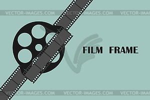 Film frame background with film reel wrapped - vector clipart