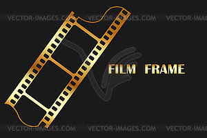 Golden colored film frame background  - vector image