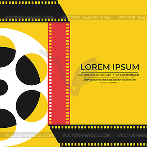 Movie festival template design with film reel filmstrip - vector clip art