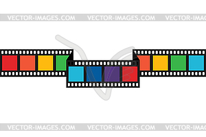 Сложенная полоска пленки радужного цвета. Длинная полоска пленки  - иллюстрация в векторе