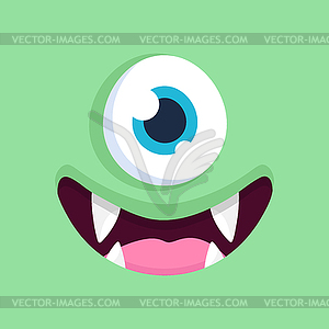 Cute cartoon one eyed monster face background - vector clipart / vector image