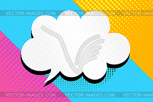 Retro pop art style banner with comic speech bubble - vector clip art