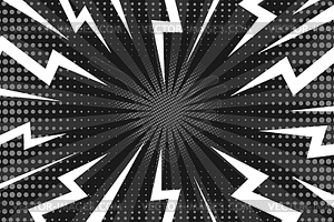 Retro pop art comic background with zigzag lightning - vector image