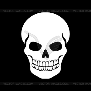 Evil human skull on black background. Skull icon emblem - vector clipart