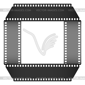 Folded film strip frame isolated on white background - vector clip art