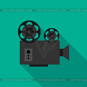 Retro movie projector icon. Movie concept - vector clipart