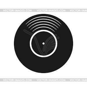 Vinyl record flat icon symbol isolated - vector image